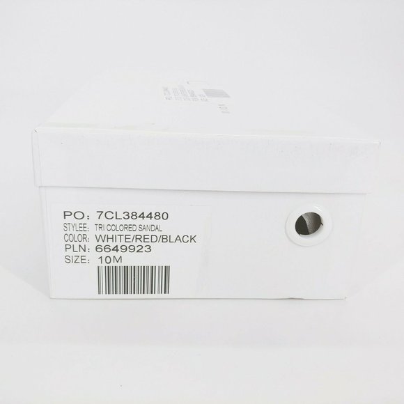 Midnight Velvet Womens Tri Colored Sandals Pumps Buckle Black Red White 10M New - Picture 11 of 11